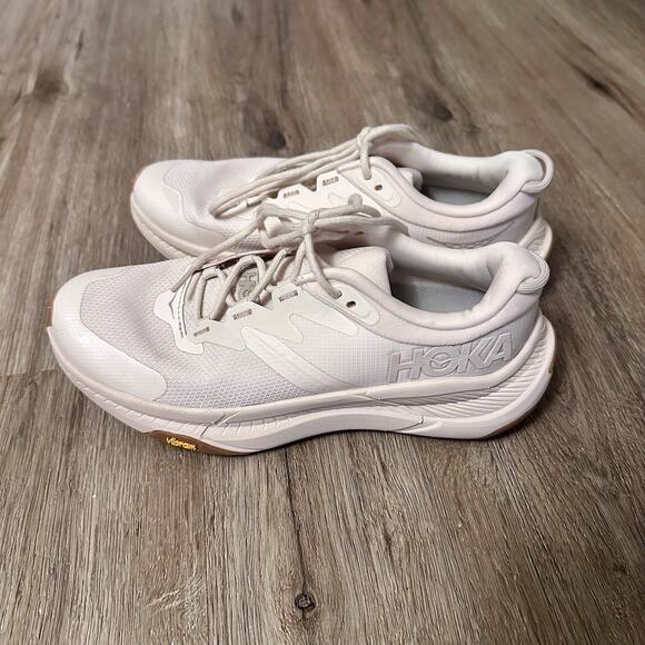 HOKA Transport Women Sneakers Eggnog Sz7B Vibram Sole CORDURA Neutral Minimalist - Picture 2 of 11